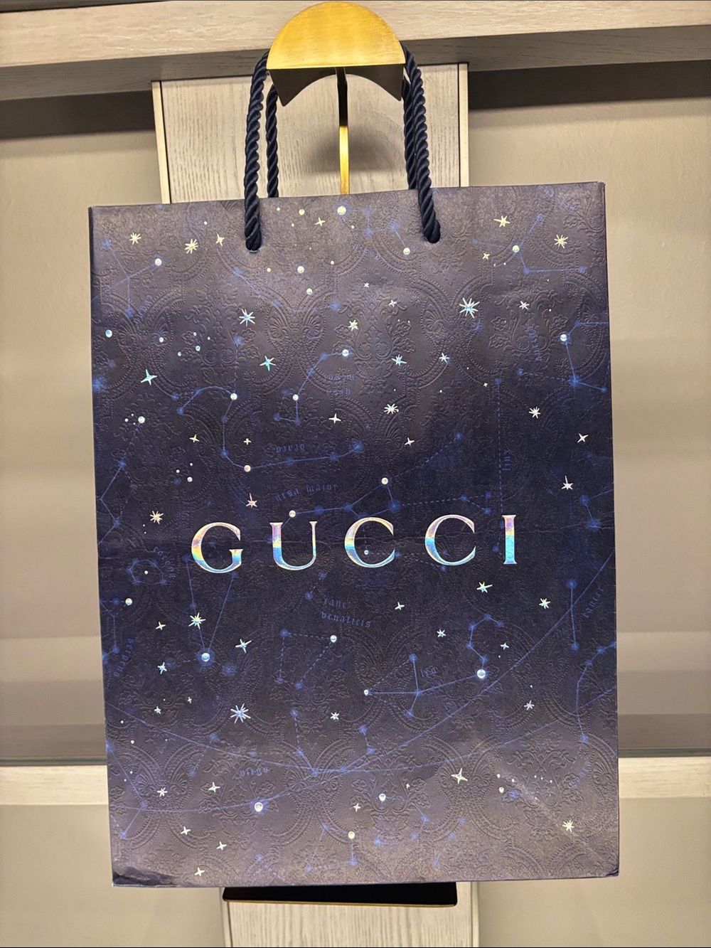 Gucci Navy Star Constellation Paper Gift Bag